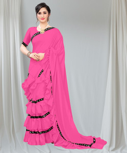 zoentik enterprise Self Design Bollywood Lycra Blend Saree