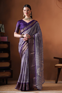 alsandsons Woven Banarasi Silk Blend Saree