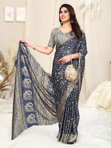 MIRCHI FASHION Printed, Floral Print Kalamkari Chiffon, Georgette Saree