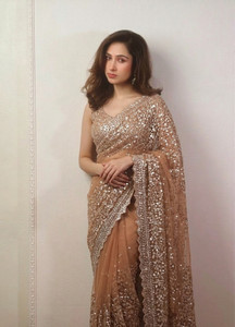 Celeb Styles Embellished Bollywood Net Saree