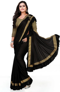 MIJAASHREE Embellished Bollywood Lycra Blend Saree