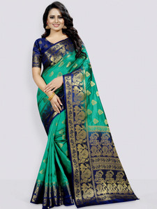 FINE WEAR Self Design Banarasi Cotton Silk Saree