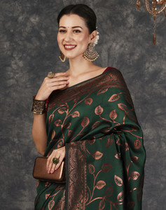 SIRIL Embellished Banarasi Silk Blend, Jacquard Saree