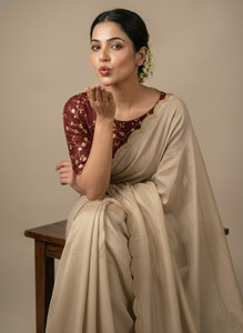 Being Stylo Solid/Plain, Tie-Dye, Dyed, Embroidered, Woven Daily Wear Georgette Saree
