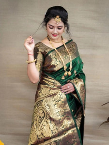 PS FASHION Woven Banarasi Art Silk Saree