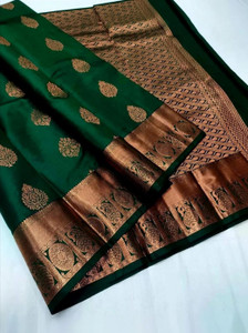 kevami fashion Woven Kanjivaram Jacquard, Pure Silk Saree