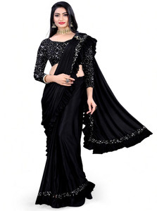 Pranshi Fashion Embellished Bollywood Lycra Blend Saree