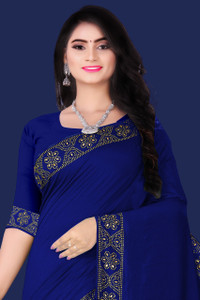 nevya creation Embroidered Mysore Georgette, Pure Cotton Saree
