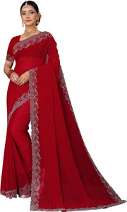 SWAMI ENTER Embellished Bollywood Georgette Saree