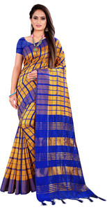 Shaibo saree Checkered Daily Wear Cotton Silk Saree