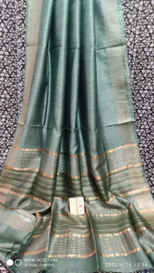 govind handloom Solid/Plain Bollywood Jute Silk Saree