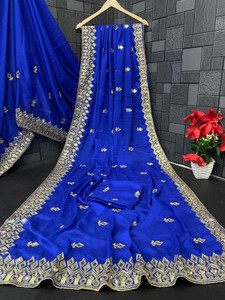 NERTA BOUTIQUE Embroidered Banarasi Pure Silk, Art Silk Saree