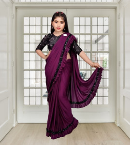 Avsar international Striped Bollywood Lycra Saree