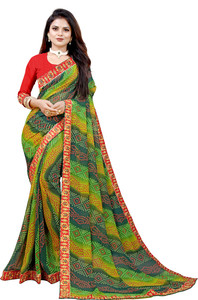 LAKHADATARI PRINTS Printed Leheria Georgette Saree