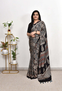 RegalDrapes Printed Bollywood Satin Saree