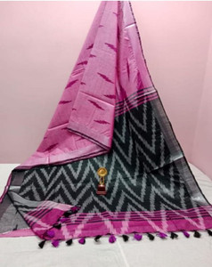 ikkat Printed Bhagalpuri Cotton Blend Saree