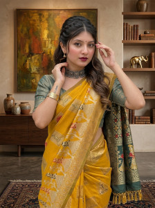 VUFM Woven Banarasi Pure Silk Saree