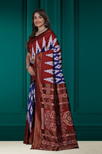 RANIWEAR FASHION Woven, Self Design Ikkat Jacquard, Cotton Silk Saree