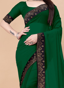 CELEUM Self Design Bollywood Georgette Saree
