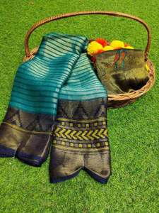 Bombey Velvat Fab Printed, Animal Print, Polka Print, Striped, Floral Print, Ombre, Woven, Checkered, Color Block Pochampally Brasso, Art Silk Saree