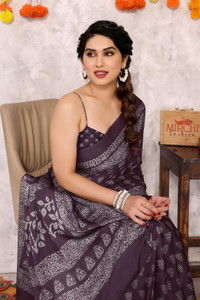 MIRCHI FASHION Printed, Blocked Printed Daily Wear Chiffon, Georgette Saree