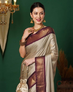 WINKLECART Woven, Self Design Ikkat Cotton Silk Saree