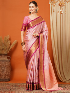 VILLAGIUS Embellished Bollywood Silk Blend Saree