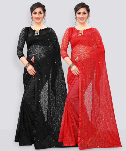 LOROFY Self Design Bollywood Net Saree