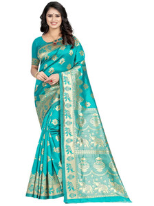 signagraph Woven Banarasi Silk Blend, Art Silk Saree