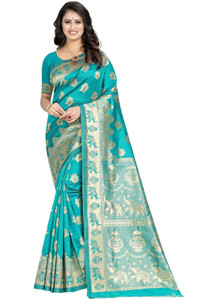 signagraph Woven Banarasi Silk Blend, Art Silk Saree