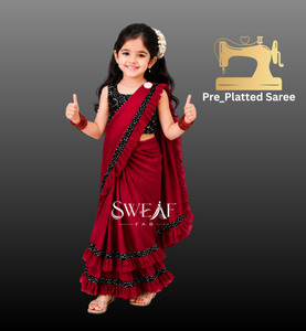 sweaf fab एम्बेलिश्ड बॉलीवुड कॉटन सिल्क साड़ी