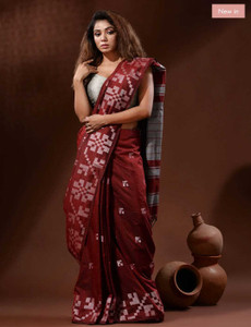 Shrutisareeghar Woven Handloom Pure Cotton Saree