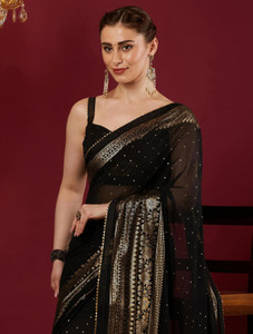 Samah Printed, Embellished Bollywood Georgette Saree