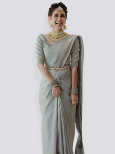 mishihouse Woven Kanjivaram Jacquard, Pure Silk Saree