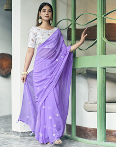 Samah Floral Print Bollywood Chiffon, Georgette Saree