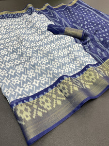 Kjs Woven Pochampally Cotton Silk Saree
