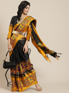 Divastri Self Design, Printed, Embroidered, Embellished, Woven Banarasi Jacquard, Cotton Silk Saree