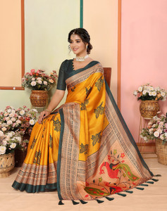 YASHIKA Printed Kalamkari Art Silk Saree