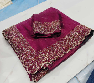 Vaishnavi sarees Solid/Plain Daily Wear Chiffon Saree