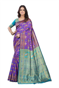 Kwisy Woven Patola Cotton Silk, Jacquard Saree