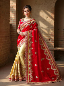 b bella creaton Embroidered Bollywood Art Silk, Silk Blend Saree