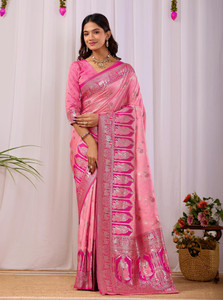 Ratnavali Woven Banarasi Silk Blend, Art Silk Saree