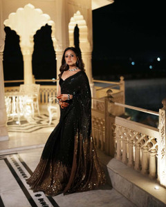 Arena fab Embellished Bollywood Georgette Saree