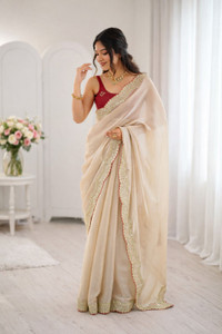 Navantika Embroidered Bollywood Satin, Organza Saree