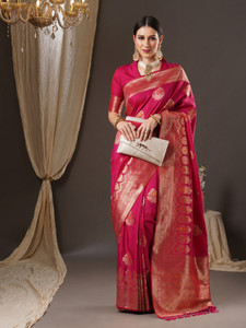 Sareemall Woven Banarasi Silk Blend Saree