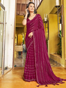 LAKHADATARI PRINTS Self Design Bollywood Chiffon, Georgette Saree