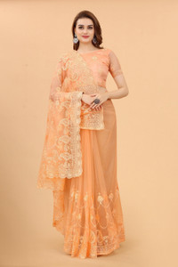 SILK SAREE HUB Embroidered Bollywood Net Saree