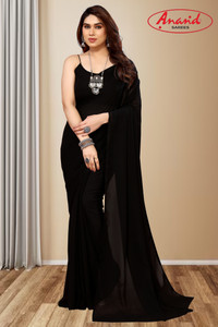 kashvi sarees Solid/Plain Daily Wear Georgette Saree