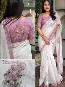 rudar feshan Floral Print, Embroidered, Self Design Daily Wear Art Silk Saree