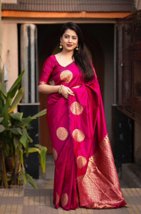 GajGajra Woven Kanjivaram Pure Silk, Art Silk Saree